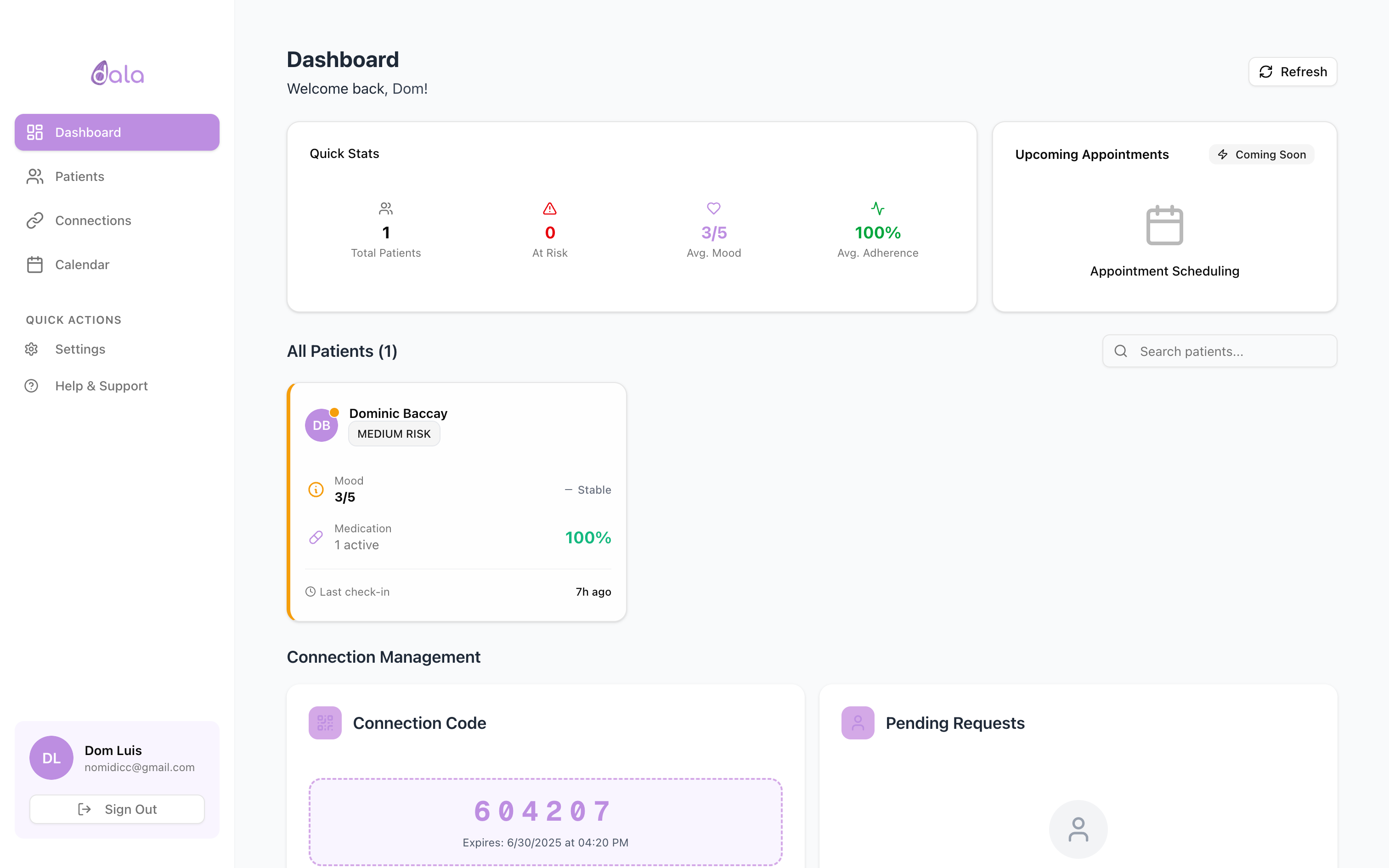 Dala Professional Dashboard